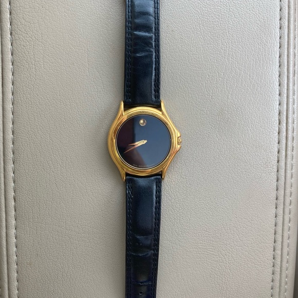 Gold and Black Movado Museum Watch - Picture 1 of 2